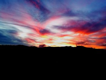 Silhouette of landscape at sunset