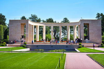 Group of people in front of building