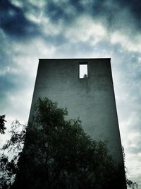 Low angle view of basketball hoop against sky