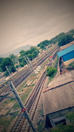 High angle view of landscape against sky