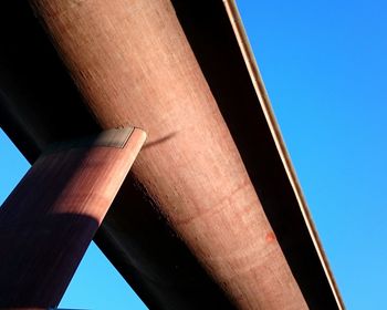 Low angle view of building against clear blue sky