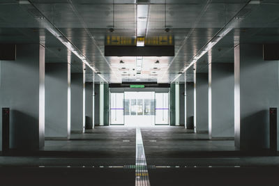 Empty corridor in building