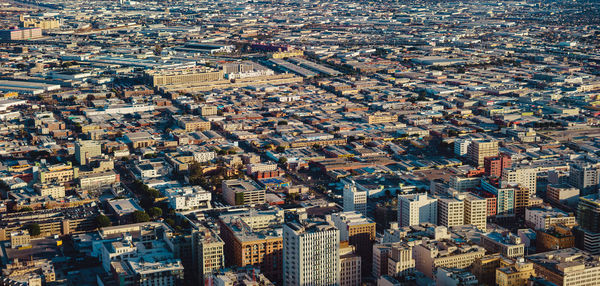 High angle view of buildings in city