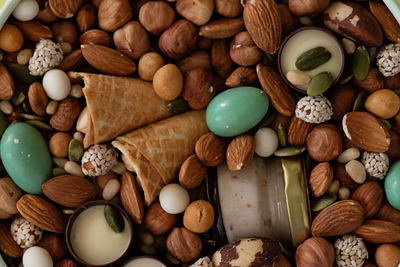 Full frame shot of walnuts