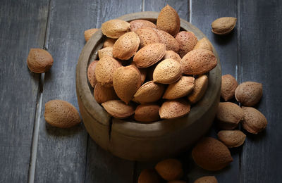 High angle view of cookies on table