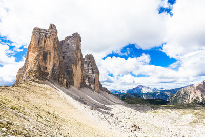 Scenic view of rock formations in italy