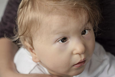 Close-up portrait of cute baby