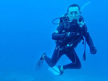 Man swimming in sea