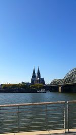 View of river against blue sky