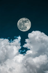 Low angle view of moon against sky