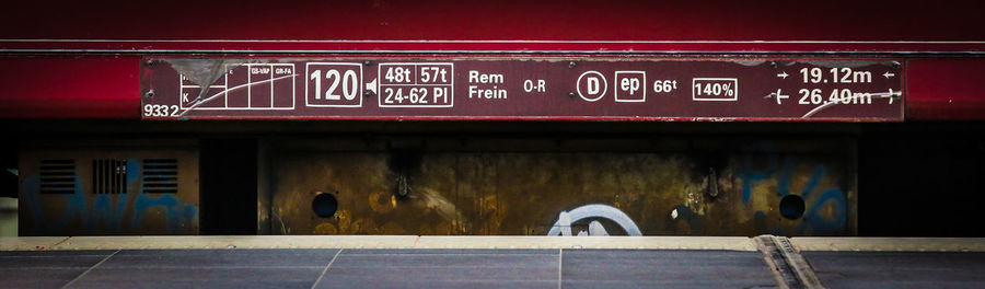 Information sign on wall