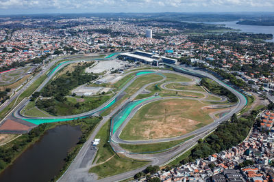 High angle view of interlagos race track