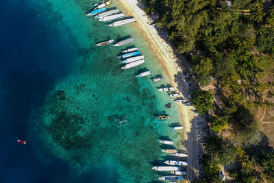 High angle view of sea