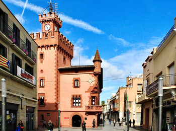 Low angle view of buildings against sky