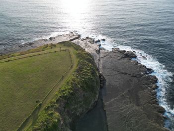 High angle view of beach