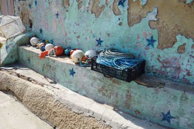 Graffiti on wall of old building