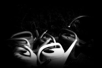 Close-up of eyeglasses on black background