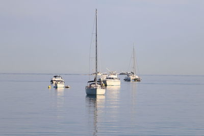 Boats in calm sea