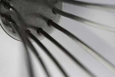 Low angle view of piano keys on wall