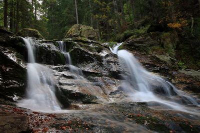 Scenic view of waterfall