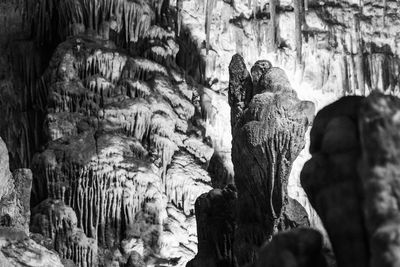 Low angle view of rock formation in cave