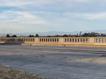 View of bridge over road against sky