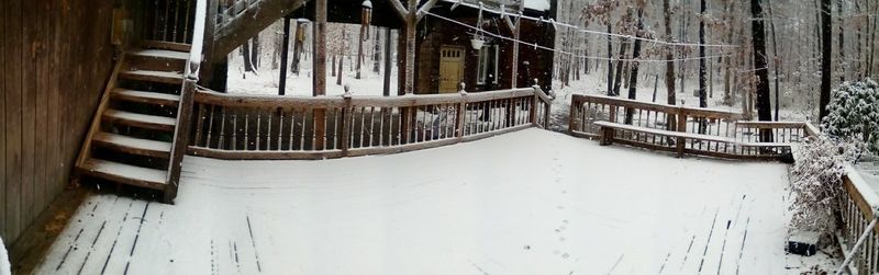 View of staircase in winter