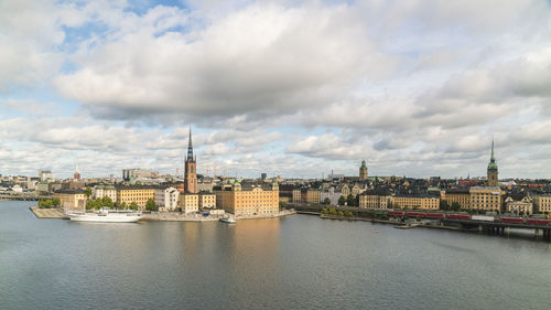 Stockholm from sodermalm with riddarholmen and gamla stan in summer