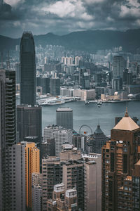 Modern buildings in city against sky