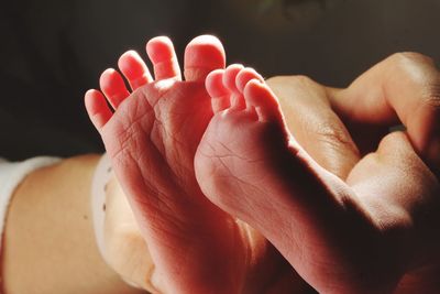 Close-up of baby hand