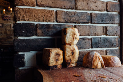 Close-up of bread on table