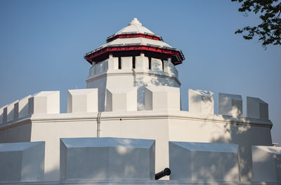 Low angle view of building against clear sky