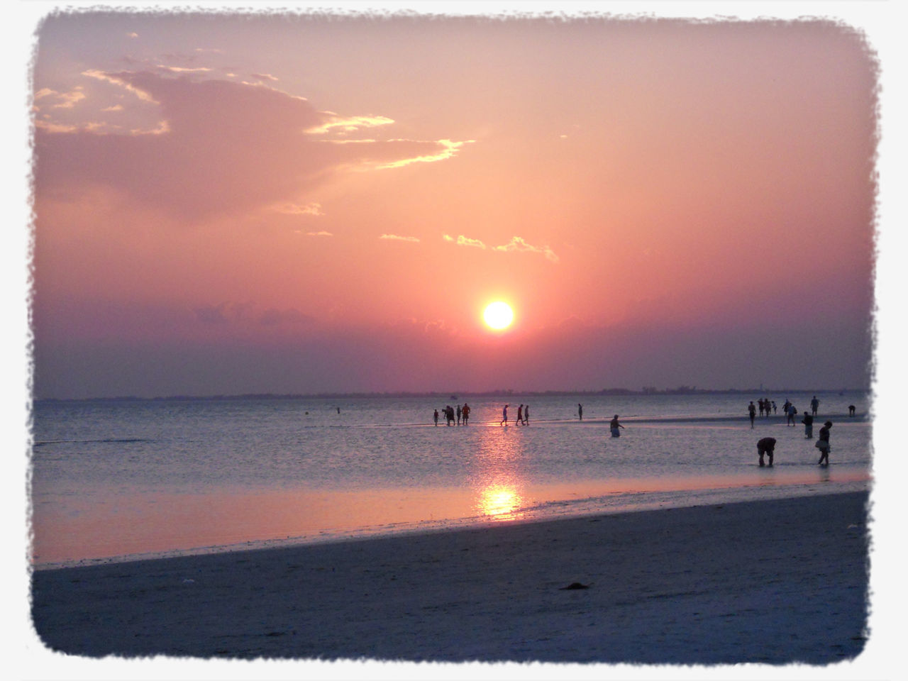 sea, water, sunset, beach, horizon over water, sun, scenics, transfer print, tranquil scene, beauty in nature, shore, sky, tranquility, auto post production filter, reflection, idyllic, nature, orange color, incidental people, silhouette