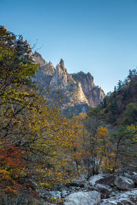 Scenic view of mountains against clear sky