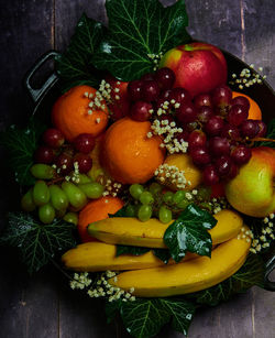 High angle view of fruits on table