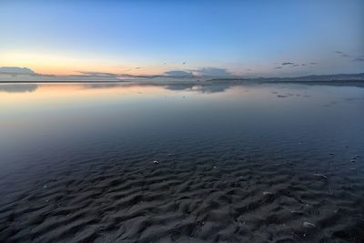 Scenic view of sea at sunset