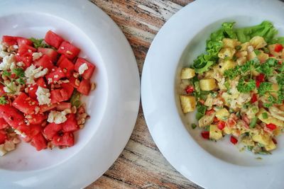 Close-up of salad in plate on table