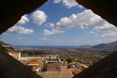 High angle view of city