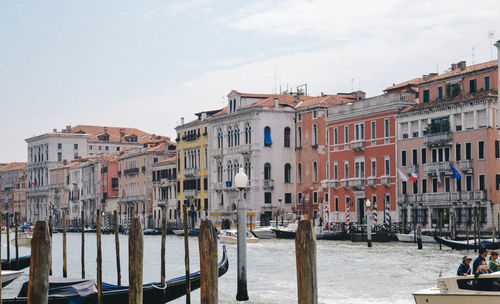 View of boats in canal