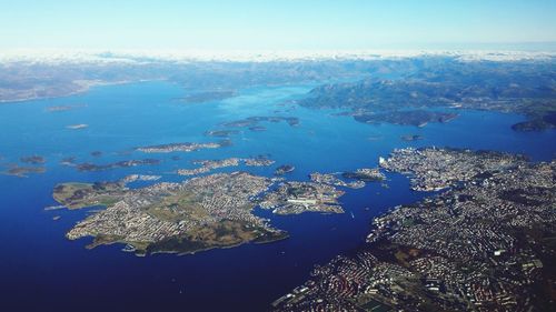 Aerial view of sea against sky