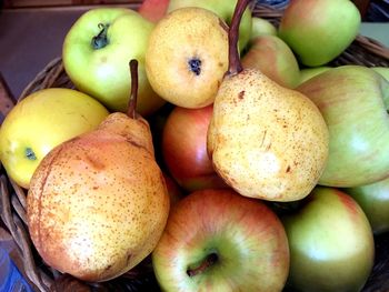 High angle view of apples for sale