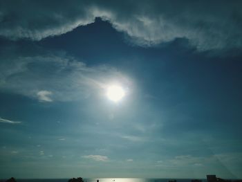 Low angle view of sky on sunny day