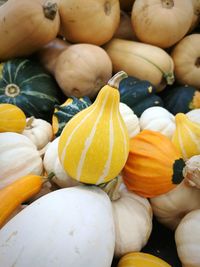 Full frame shot of pumpkins for sale at market