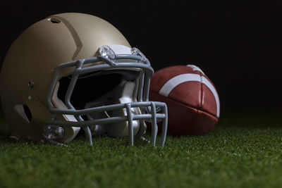 Close-up of basketball on field