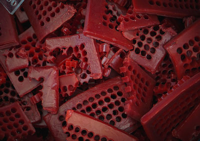 Full frame shot of red metal