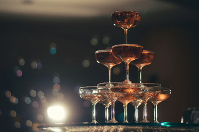 Close-up of wineglass on table