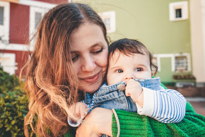 Portrait of mother and daughter