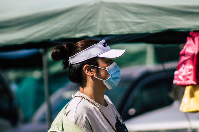 Portrait of man wearing hat