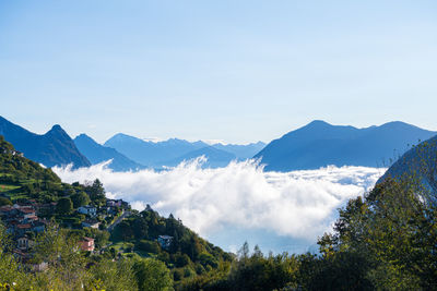 Village brè, switzerland, over the lake lugano