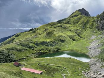 Scenic view of mountains against sky